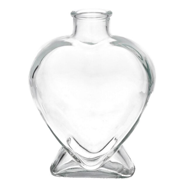 Glass Bottle Heart-shaped “Lovely” | Colour: Transparent | Diameter 3 - 14 centimetre | Width 6 centimetre | Height 18 centimetre | Per 6 bottles
