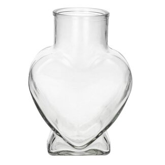 4A Vase en verre en forme de cœur “Lovely” | Couleur: Transparent | Diamètre 8 - 15 centimètre | Hauteur 22 centimètre | Par 8 vases