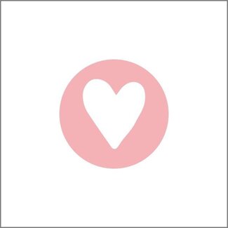 4A Cœur Autocollant Étiquette | Couleur: Rose | Diamètre 25 millimeter | Par 500 autocollants