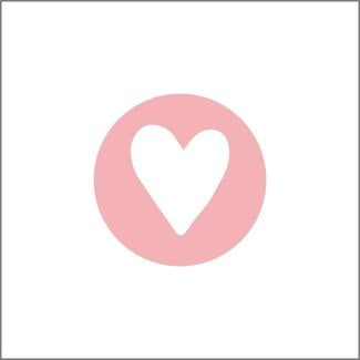 4A Hart Sticker Label | Kleur: Roze | Diameter 25 millimeter | Per 500 stickers