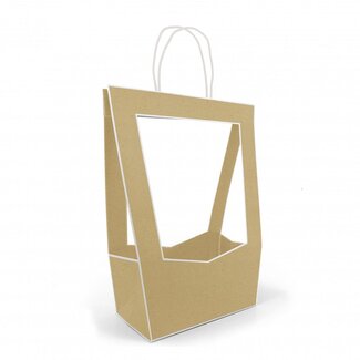 4A Cadeautasjes "Médaillon” | Kleur: Bruin | Lengte 23 centimeter | Breedte 14 centimeter | Hoogte 38 centimeter | Per 5 tassen