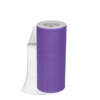 4A Ruban tulle | Couleur: Lavande | Largeur 150 millimeter | Longueur 23 meter | Par rouleau
