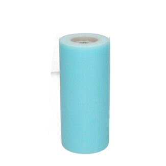 4A Tulle Ribbon | Colour: Light blue | Width 150 millimeter | Length 23 meter | Per roll
