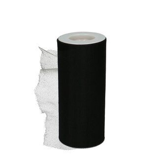 4A Ruban en tulle | Couleur: Noir | Largeur 150 millimeter | Longueur 23 meter | Par rouleau