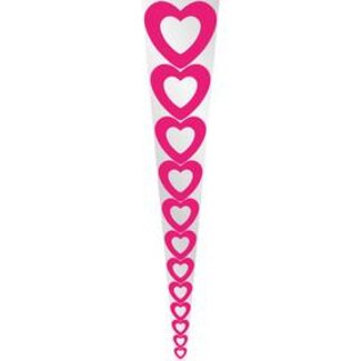 4A Hoes voor enkele Roos “Heart” | Kleur: Kerskleurig | Lengte 60 centimeter | Breedte 14 centimeter | Hoogte 13 centimeter | Per 50 hoezen