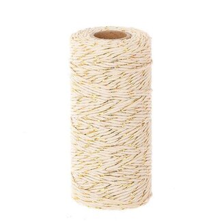 4A Fil de coton | Couleur: Doré | Diamètre 2 millimètre | Longueur 100 mètre | Par rouleau