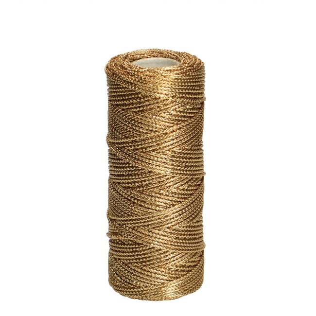 Geschenkkoord Draad | Kleur: Goudkleurig | Diameter 2 millimeter | Lengte 100 meter | Per rol