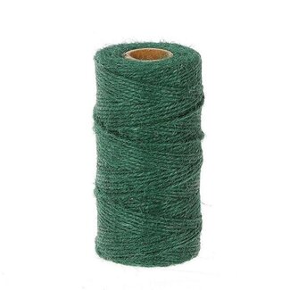 4A Jute Koord Draad | Kleur: Donkergroen | Diameter 2 millimeter | Lengte 100 meter | Per rol