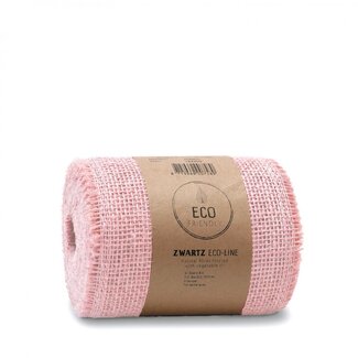4A Ruban de jute | Couleur: Rose clair | Largeur 150 millimeter | Longueur 10 meter | Par rouleau