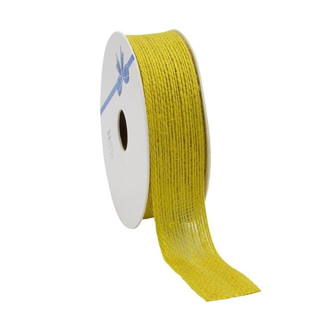 Juteband | Farbe: Gelb | Breite 25 millimeter | Länge 10 meter | Pro Rolle
