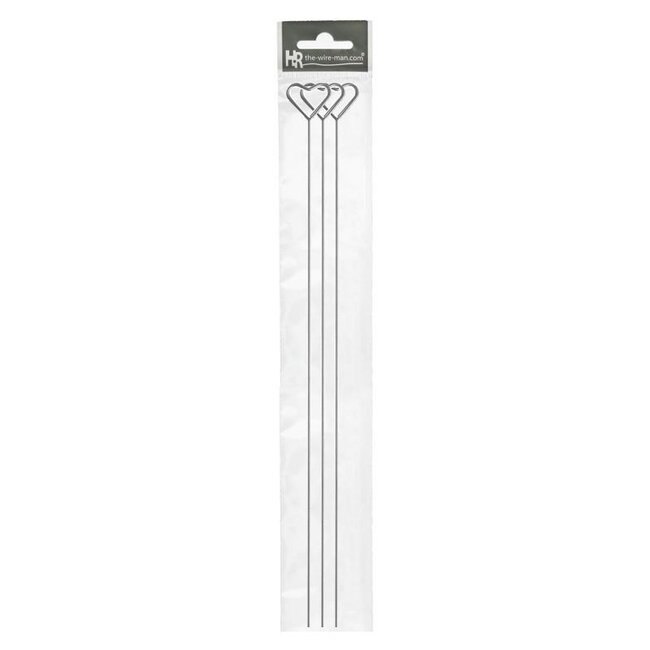 Kartenhalter Herzform | Farbe: Silberfarben | Länge 40 centimeter | Pro 3 Kartenhalter