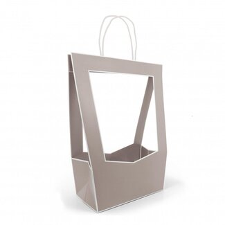 4A Cadeautasjes "Médaillon” | Kleur: Grijs | Lengte 23 centimeter | Breedte 14 centimeter | Hoogte 38 centimeter | Per 5 tassen