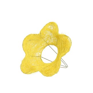 4A Porte-bouquet Sisal “Fleur” | Couleur: Jaune | Diamètre 15 centimeter | Par 10 porte-bouquets
