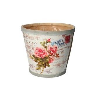 4A Holz-Blumentopf Pflanzenkasten "Roos" | Farbe: Natuurlijk Weiß | Durchmesser 17 centimeter | Höhe 15 centimeter | Pro 10 Blumentöpfe
