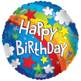4A Fête ! Ballon “Joyeux anniversaire” | Couleur: Couleurs mélangées | Diamètre 45 centimeter | Par 10 ballons