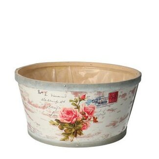 4A Wooden Flowerpot Planter "Roos" | Colour: Natural White | Diameter 22 centimeter | Height 11 centimeter | Per 10 planters