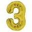 Party! Balloon Number 3 | Colour: Gold-coloured | Height 85 centimetre | Per balloon