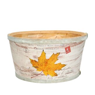 4A Pot de fleurs en bois Bac à plantes “Feuille” | Couleur: Jaune | Diamètre 22 centimeter | Hauteur 11 centimeter | Par 10 bacs à plantes