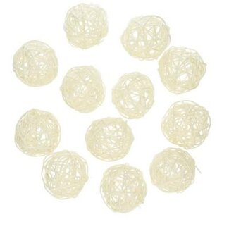 4A Rotan Rattan Bal | Kleur: Gebleekt Wit | Diameter 6 centimeter | Per 12 ballen