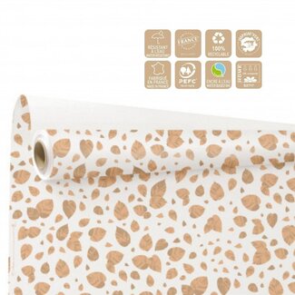 4A Eco Papier op rol “Lina” | Kleur: Zalmkleurig | Breedte 80 centimeter | Lengte 25 meter | Per rol