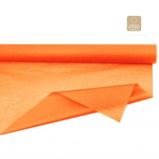 4A Zijdepapier op rol | Kleur: Oranje | Breedte 75 centimeter | Lengte 50 meter | 28 gram/m2 | Per rol