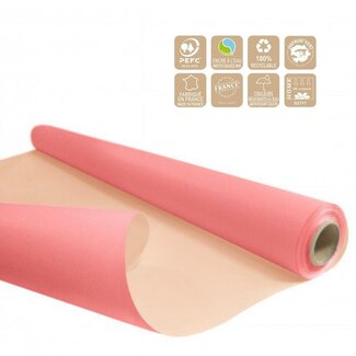 4A Papier op Rol “Duo Kraft” | Kleur: Lichtroze | Breedte 80 centimeter | Lengte 40 meter | Per rol