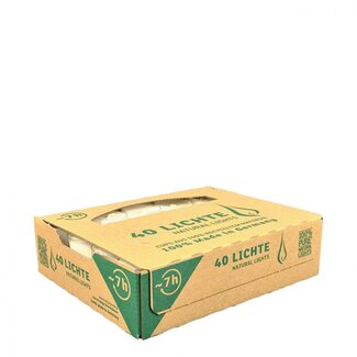 4A Kaars Theelicht Eco | Kleur: Natuurlijk Wit | Brandduur 7 uur | Per 40 theelichten