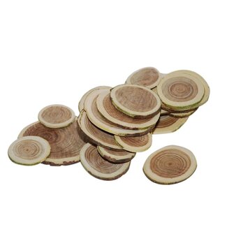 4A Dried Wood Slices | Colour: Brown | Dried decoration | Diameter 2 - 4 centimetre | Per 250 gram