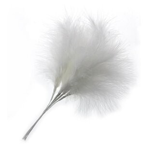 4A Feather pick | Colour: Natural White | Length 25 centimeter | Per 6 picks