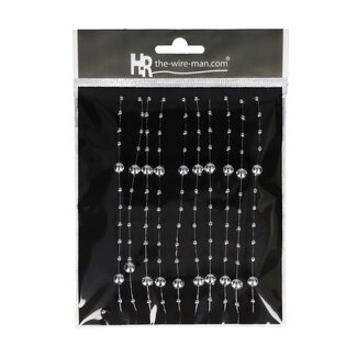 4A Pearl garland Wire | Colour: Silver-coloured | Length 3 meter | Per garland