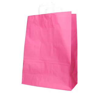 4A Papieren Cadeautassen | Kleur: Fuchsia | Lengte 32 centimeter | Breedte 15 centimeter | Hoogte 43 centimeter | Per 50 tassen