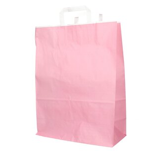 4A Papieren Cadeautassen | Kleur: Lichtroze | Lengte 32 centimeter | Breedte 15 centimeter | Hoogte 43 centimeter | Per 50 tassen