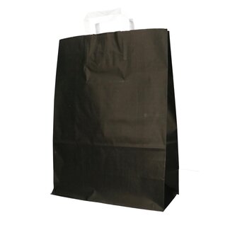 4A Papieren Cadeautassen | Kleur: Zwart | Lengte 32 centimeter | Breedte 15 centimeter | Hoogte 43 centimeter | Per 50 tassen