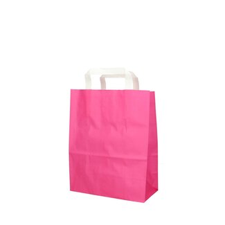 4A Papieren Cadeautassen | Kleur: Fuchsia | Lengte 22 centimeter | Breedte 11 centimeter | Hoogte 28 centimeter | Per 50 tassen