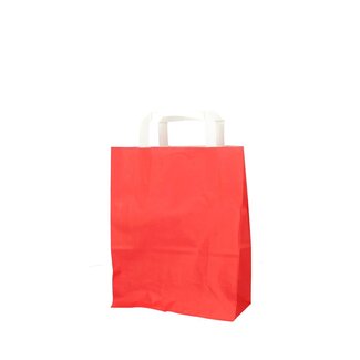 4A Papieren Cadeautassen | Kleur: Rood | Lengte 22 centimeter | Breedte 11 centimeter | Hoogte 28 centimeter | Per 50 tassen