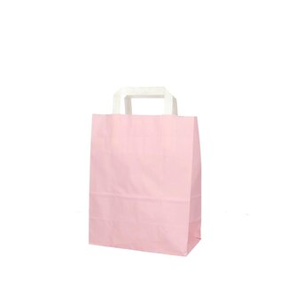 4A Papieren Cadeautassen | Kleur: Lichtroze | Lengte 22 centimeter | Breedte 11 centimeter | Hoogte 28 centimeter | Per 50 tassen
