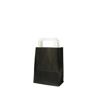 4A Papieren Cadeautassen | Kleur: Zwart | Lengte 18 centimeter | Breedte 8 centimeter | Hoogte 23 centimeter | Per 50 tassen