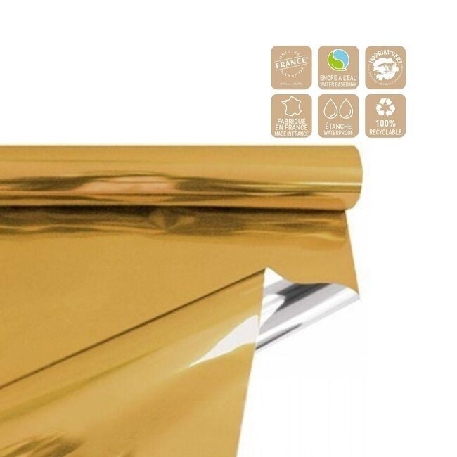 Foil on roll | Colour: Metallic Gold-coloured | Width 70 centimeter | Length 50 meter | Per roll