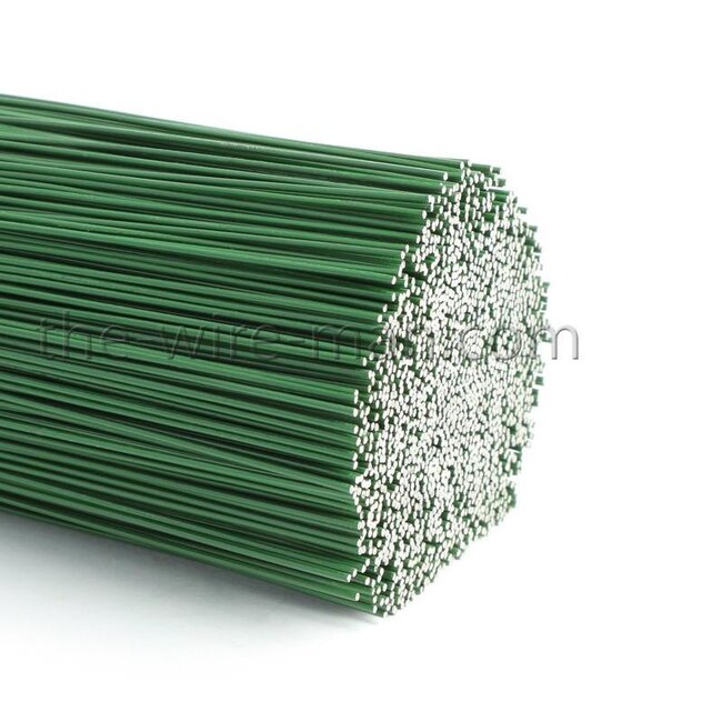 Lackierter Blumendraht | Farbe: Dunkelgrün | Durchmesser 1.2 millimeter | Länge 40 centimeter | Gewicht 2 kilo | Pro Schachtel