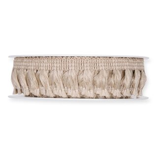 4A Fringe Lint | Farbe: Taupe | Breite 25 millimeter | Länge 7 meter | Pro Rolle