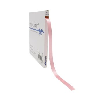 4A Satijnen Lint | Kleur: Roze | Breedte 10 millimeter | Lengte 100 meter | Per rol