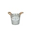 Zinc Flower Pot Plant Pot “Garden” | Colour: Grey | Diameter 13 centimeter | Height 11.5 centimeter | Per 10 plant pots
