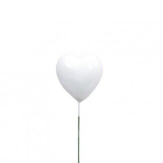 4A Pique Cœur | Couleur: Blanc naturel | Diamètre 4 centimeter | Longueur pique ± 20 centimeter | Par 24 piques
