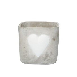 4A Pot de fleurs en céramique “Together” | Couleur: Blanc naturel | Diamètre 13 centimeter | Hauteur 10.5 centimeter | Par 8 pots de fleurs