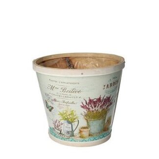 4A Wooden Flowerpot Planter “Lavender” | Colour: Light blue | Diameter 17 centimeter | Height 15 centimeter | Per 10 flowerpots