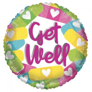 4A Party! Ballon Eco “Get Well” | Kleur: Roze | Diameter 45 centimeter | Per 10 ballonnen
