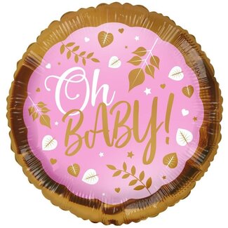 4A Party! Balloon Eco “Oh Baby!” | Colour: Pink | Diameter 45 centimeter | Per 10 balloons