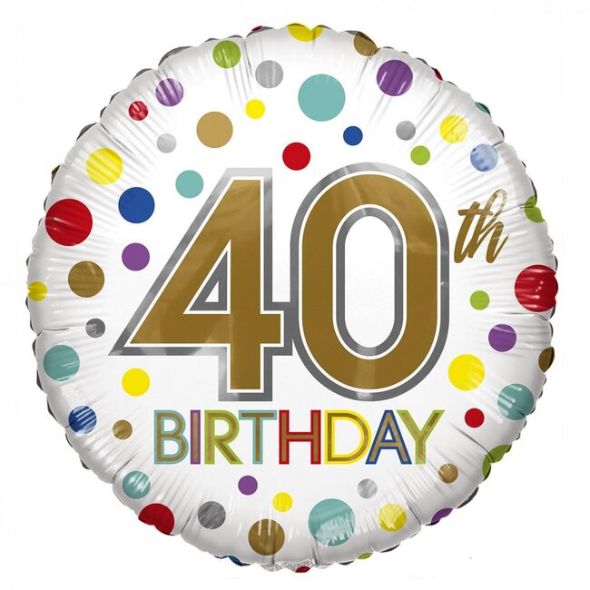 Party! Ballon Eco “40. Geburtstag” | Farbe: Gemischte Farben | Durchmesser 45 Zentimeter | Pro 10 Ballons