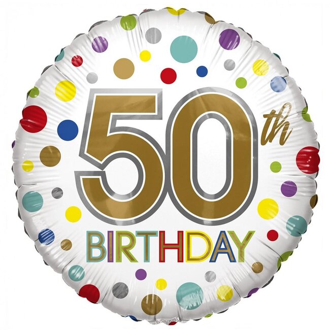 Party! Ballon Eco “50. Geburtstag” | Farbe: Gemischte Farben | Durchmesser 45 centimeter | Pro 10 Ballons