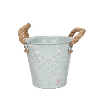 4A Zink Blumentopf “Max” | Farbe: Grau | Durchmesser 13 centimeter | Höhe 12 centimeter | Pro 10 Blumentöpfe